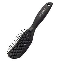 FIXBODY Curved Vent Hair Brush for Blow Drying, Styling and Solon, Detangling Hair Brush for Short Thick Tangles Hair, Both Men and Women, Black