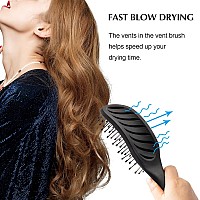 FIXBODY Curved Vent Hair Brush for Blow Drying, Styling and Solon, Detangling Hair Brush for Short Thick Tangles Hair, Both Men and Women, Black