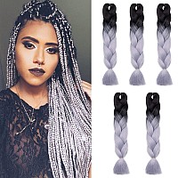 Benehair Ombre Braiding Hair 5 Bundleslot 24Inch Jumbo Braiding Hair Extensions High Temperature Synthetic Braid Hair Braiding