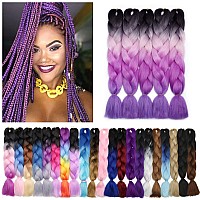 Benehair Rainbow Braiding Hair 6 Bundleslot 24Inch Jumbo Braiding Hair Extensions High Temperature Synthetic Braid Hair Braidin