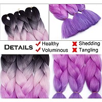 Benehair Rainbow Braiding Hair 6 Bundleslot 24Inch Jumbo Braiding Hair Extensions High Temperature Synthetic Braid Hair Braidin