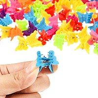 100 Packs Assorted Color Butterfly Hair Clips Beautiful Mini Clips Accessories For Women And Girls Random