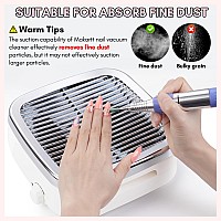 Makartt Nail Dust Collector 60W Extractor Vacuum Dust Collector For Nails Acrylic Nail Drill Dust Extractor Beauty Gift Nail S