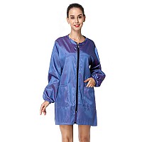 Exttlliy Chameleon Fabric Salon Smock Professional Hair Stylist Jacket Waterproof Haircut Cape Barber Apron Light Purple Xl