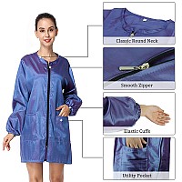 Exttlliy Chameleon Fabric Salon Smock Professional Hair Stylist Jacket Waterproof Haircut Cape Barber Apron Light Purple Xl