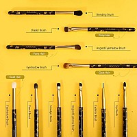 Docolor Eye Makeup Brushes 10Pcs Skull Printed Eyeshadow Makeup Brush Set Blending Concealer Eyebrow Eye Liners Premium Syntheti