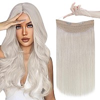 Easyouth Pure Wire Hair Extensions With Invisible Headband Real Human Hair White Blonde Wire Hair Extensions White Blonde Hairpi