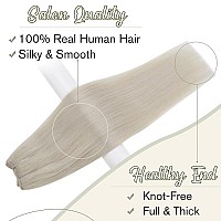 Easyouth Pure Wire Hair Extensions With Invisible Headband Real Human Hair White Blonde Wire Hair Extensions White Blonde Hairpi