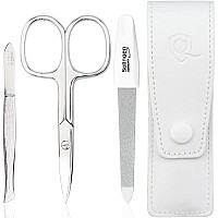 Marqus Manicure Set 3 Piece Set Including Scissors Nail File And Tweezers Perfect For Him Or Her At Home Or Travel Kit Whi