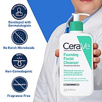 Cerave Foaming Facial Cleanser Daily Face Wash For Oily Skin Hyaluronic Acid Ceramides Niacinamide Fragrance Free Par