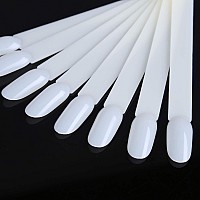 200 Pcs False Nail Art Tips Display Natural Nail Sample Stick With Metal Split Ring Holder