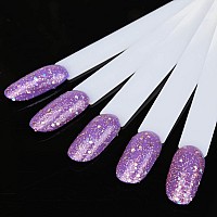 200 Pcs False Nail Art Tips Display Natural Nail Sample Stick With Metal Split Ring Holder