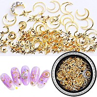 Silpecwee 6 Boxes 3D Nail Rhinestones And Studs Gold Nail Rivets Set Nail Crystals Clear Nail Jewelry Decorations Manicure Kit W