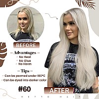 Hetto 22 Inch Micro Link Hair Extensions Blonde Micro Loop Hair Extensions Platinum Blonde Micro Ring Extensions Pre Bonded 50 S