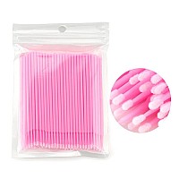 400 Pcs Micro Applicator Brushes Disposable Eyelash Extension Microswab Mascara Wands Brush For Lash Remover Brush Tools Pink F