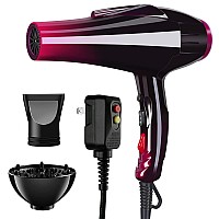 Professional Hair Dryer with Blue Light Far Infrared Negative Ionic 3500W Blow Dryer Fast Drying Heat Hairdryer Powerful Home Salon Hair Dryers with Attachment