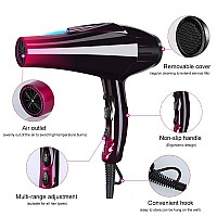 Professional Hair Dryer with Blue Light Far Infrared Negative Ionic 3500W Blow Dryer Fast Drying Heat Hairdryer Powerful Home Salon Hair Dryers with Attachment