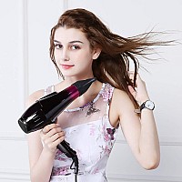 Professional Hair Dryer with Blue Light Far Infrared Negative Ionic 3500W Blow Dryer Fast Drying Heat Hairdryer Powerful Home Salon Hair Dryers with Attachment