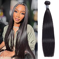 Amella Hair Brazilian Straight Hair 1 Bundle 100 Unprocessed Brazilian Virgin Human Hair Bundles Natural Black 24Inch