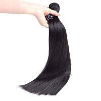 Amella Hair Brazilian Straight Hair 1 Bundle 100 Unprocessed Brazilian Virgin Human Hair Bundles Natural Black 24Inch