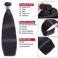 Amella Hair Brazilian Straight Hair 1 Bundle 100 Unprocessed Brazilian Virgin Human Hair Bundles Natural Black 24Inch