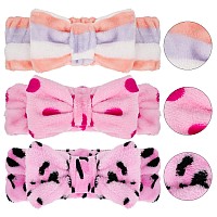 3 Pcs Towel Headbands For Women Headband For Washing Face Facial Hair Band Skincare Microfiber Bowtie Headband Makeup Terry Clot