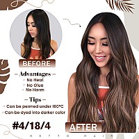 Hetto Balayage Micro Ring Hair Extensions Dark Brown Ombre To Ash Blonde Hair Micro Loop Extensions Remy Human Hair 16 Inch Invi