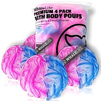 Loofah Sponge Bath Sponge For Women Men 4 Pack Blue Pink Conbine