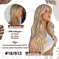 Hetto Blonde Micro Link Hair Extensions Real Human Hair Highlighted Ash Blonde Mix Bleach Blonde Micro Loop Hair Extensions Pre