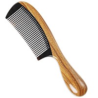 Onedor Handmade Buffalo Horn And Sandalwood Hair Combs Antistatic Natural Scent Wooden Detangler Fine Tooth