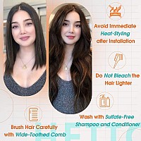 Hetto Sew in Weft Extensions Remy Human Hair 20 Inch Brown Color Brazilian Straight Hair Weft Double Wefted Weave Bundles Brazalian Human Hair Extensions for Women 100g