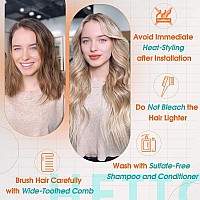 Hetto Blonde Weft Extensions Human Hair 22 Inch 100g Sew in Weft Hair Extensions Human Hair Blonde Brazilian Hand Tied Weft Human Hair Weft Weave Hair Extensions