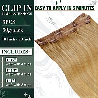 Runature Human Hair Clip In Extensions Blonde Clip In Hair Extensions 18 Inch Golden Blonde Highlight Honey Blonde Extensions Cl