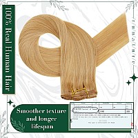 Runature Human Hair Clip In Extensions Blonde Clip In Hair Extensions 18 Inch Golden Blonde Highlight Honey Blonde Extensions Cl