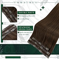 Runature Real Human Hair Clip In Hair Extensions Chocolate Brown Clip In Extensions Real Human Hair Off Black Human Hairpiece Do