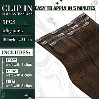 Runature Real Human Hair Clip In Hair Extensions Chocolate Brown Clip In Extensions Real Human Hair Off Black Human Hairpiece Do