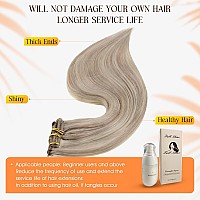 Full Shine Blonde Clip In Human Hair Extensions Highlights Remy Clip In Hair Extensions Double Weft Silky Straight 7Pcs Invisibl