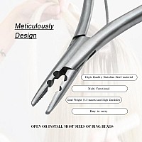 Stainless Steel Silver Hair Extension Pliers With 2 Holes Multi Functional Hair Extension Tool For Hair Remove Micro Ring Loop