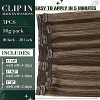 Runature Clip In Hair Extensions Highlights Dark Brown With Blonde Highlights Clip In Extensions Double Weft Clip In Hair Extens