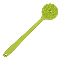 Dnc Silicone Back Scrubber Soft Bath Body Brush For Shower With Long Handle Green