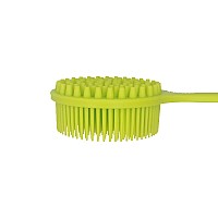 Dnc Silicone Back Scrubber Soft Bath Body Brush For Shower With Long Handle Green