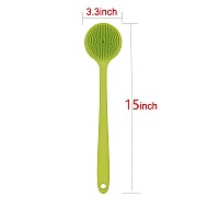 Dnc Silicone Back Scrubber Soft Bath Body Brush For Shower With Long Handle Green