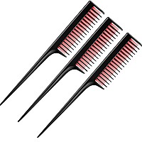 3 Piece Triple Teasing Comb Rat Tail Combs For Women Tool Structure Tease Layers Rattail Comb Rat Tail Comb For Back Combing