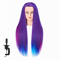 Hairginkgo Mannequin Head 2628 Super Long Synthetic Fiber Hair Manikin Head Styling Hairdresser Training Head Cosmetology Dol