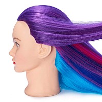 Hairginkgo Mannequin Head 2628 Super Long Synthetic Fiber Hair Manikin Head Styling Hairdresser Training Head Cosmetology Dol