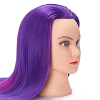 Hairginkgo Mannequin Head 2628 Super Long Synthetic Fiber Hair Manikin Head Styling Hairdresser Training Head Cosmetology Dol