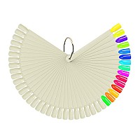 Jassins 50 Pcs Nail Swatch Sticks With Ring Fanshaped Nail Art Polish Practice Display Tips Nail Sample Sticks Nail Practice