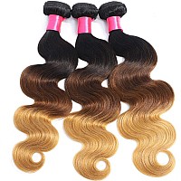 Misoun 1B427 Ombre Human Hair Body Wave Bundles Brazilian Ombre Human Hair Body Wave 3 Bundles 1B427 Human Hair Weaves Virgi