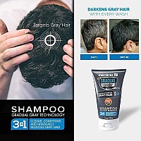 MENFIRST Gradual Gray 3-in-1 Hair Darkening Shampoo and Conditioner for Men, Gradually Reduce Grey and White Hair Color for Natural Looking Results