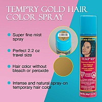 Jerome Russell Tempry Sprayon Gold Hair Color Nonpermanent Easy To Apply And Wash Off 22 Ounce 3Pack